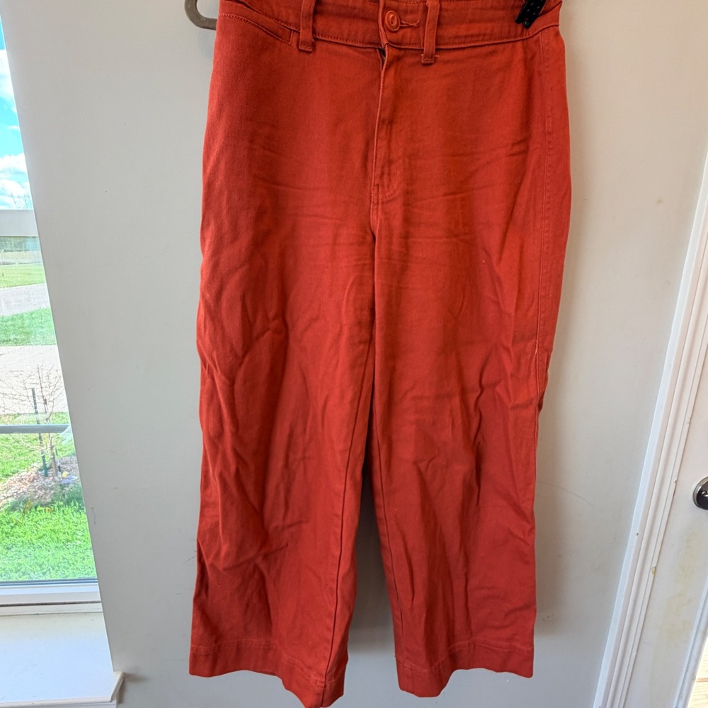 Universal Thread Wide Leg Crop Pants Womens 8 29 Burnt Orange Minimalist Indie